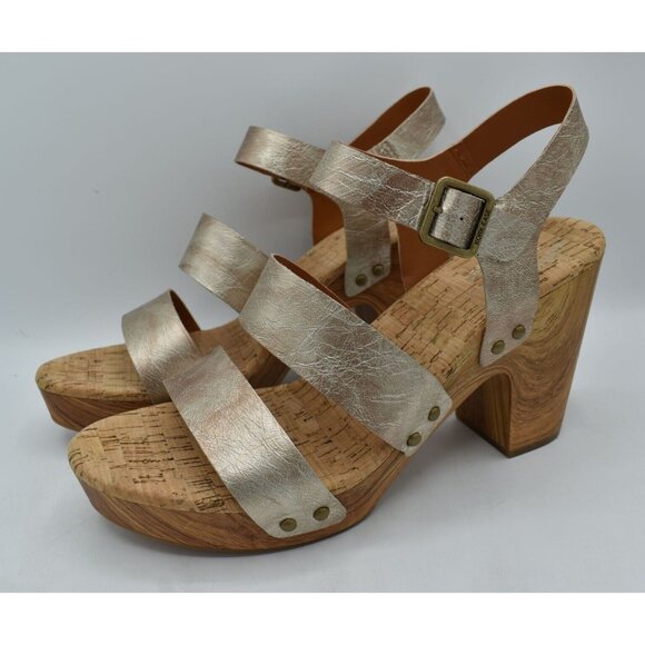 Kork Ease Shoes - Kork Ease Womens Size 11 Della Sling Back Light‎ Metallic Gold Platform Sandals
